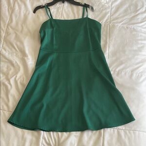 Green Spaghetti Strap Mini Dress